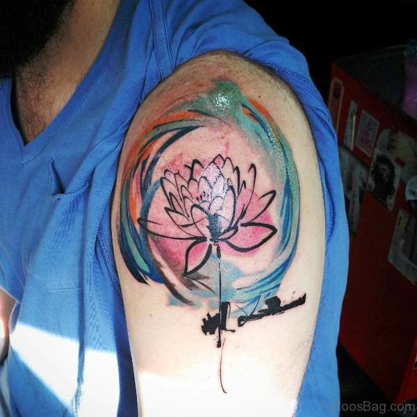 Nice Lotus Flower Tattoo 