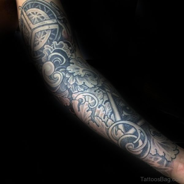 Nice Mandala Tattoo Design On Full Sleeve