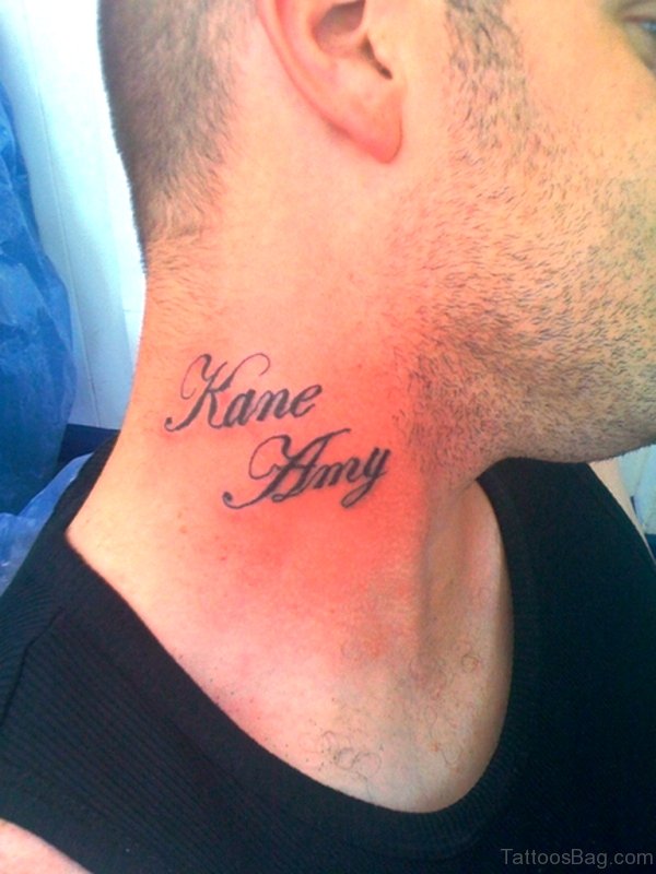 Nice Name Letter Tattoo On Neck