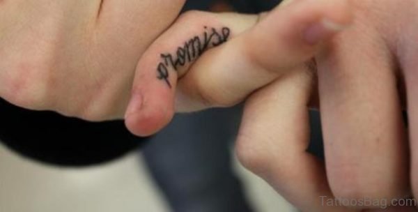 Nice Promise Finger Tattoo
