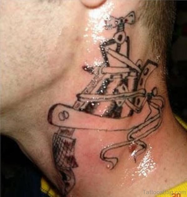 Nice Ship Neck Tattoo