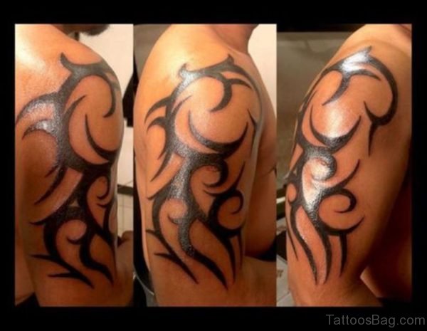 Nice Simple Tribal Shoulder Tattoo Design