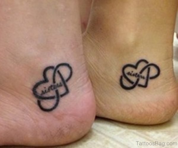 Nice Sisters Tattoo On Foot