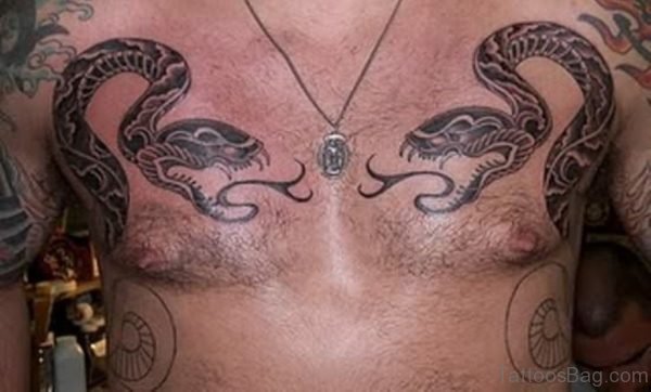 Nice Snake Tattoo For Chest