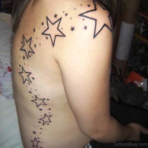 Nice Star Tattoo On Shoulder