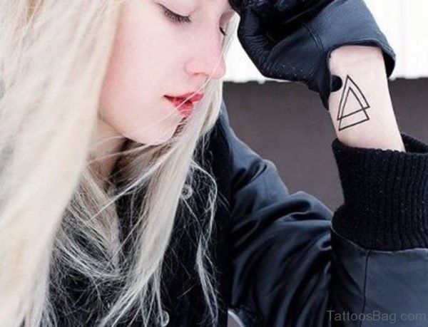 Nice Triangle Wrist Tattoo Design