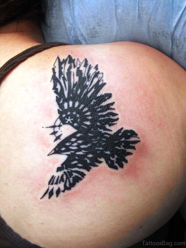 Nice Tribal Eagle Shoulder Tattoo