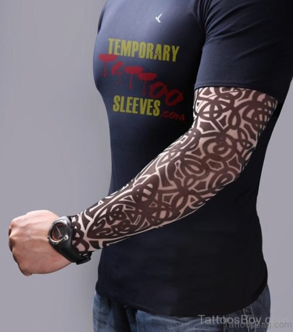 Nice Tribal Tattoo Design On Full Sleeve
