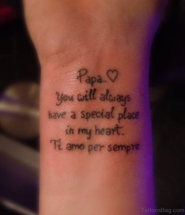 Nice Wording Tattoo On Wrist 