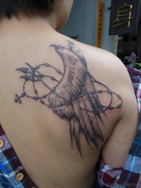 Outstanding Wings Shoulder Tattoo