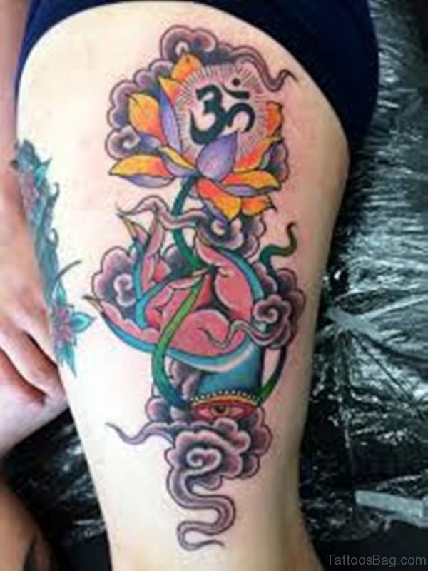 Om And Lotus Tattoo