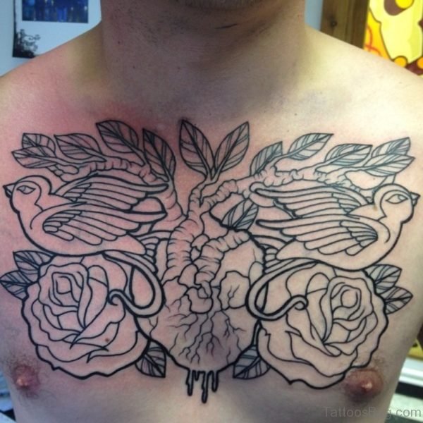 Outline Rose Tattoo Design