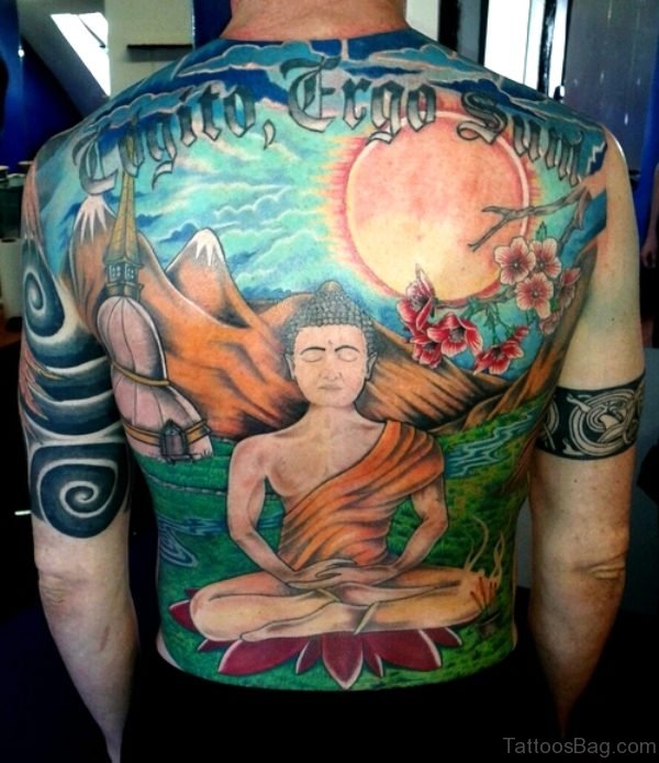 Outstanding Buddha Tattoo On Back