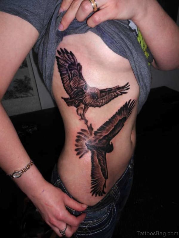 Outstanding Eagle Tattoo On Rib