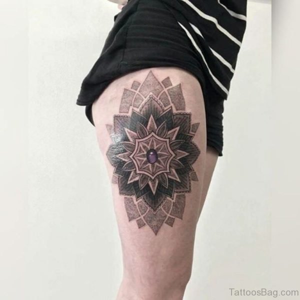 Outstanding Mandala Tattoo On Thigh