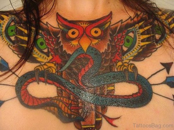Owl And Snake Tattoo