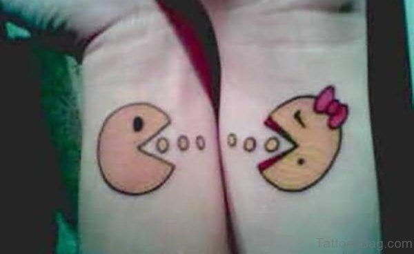 Pacman Love Tattoo On Wrist