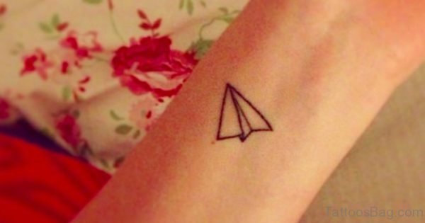 Paper Plane Tattoo On Wrist