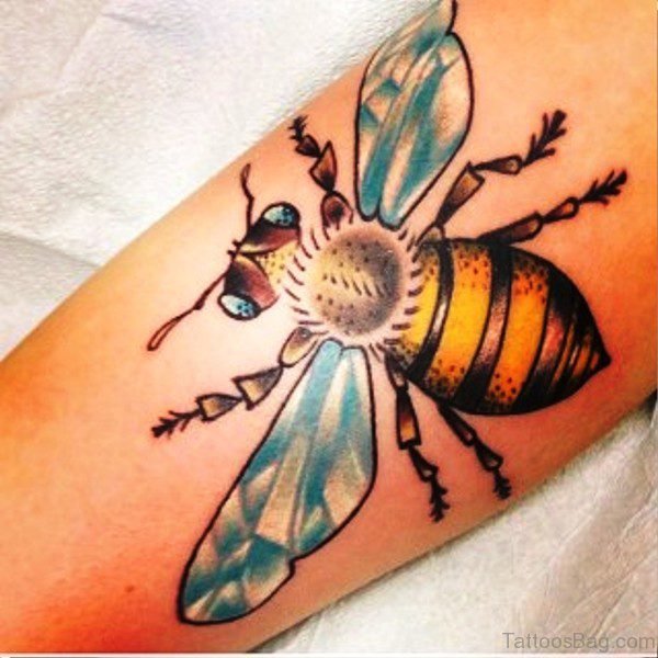 Perfect Bee Tattoo On Wrist