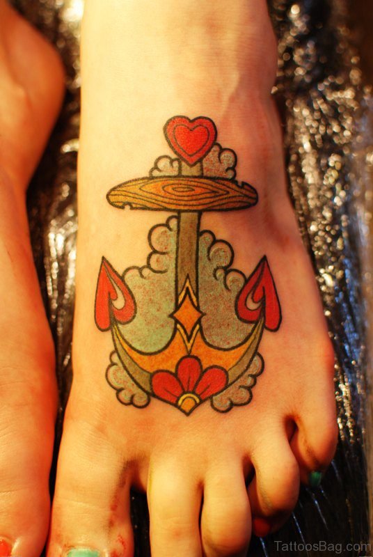 Phenomenal Anchor Tattoo On Foot