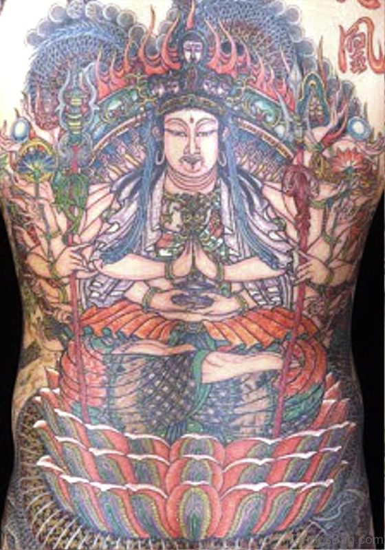 Phenomenal Buddha Tattoo On Back