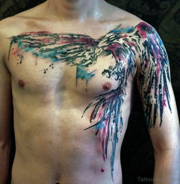Phoenix Chest Tattoo