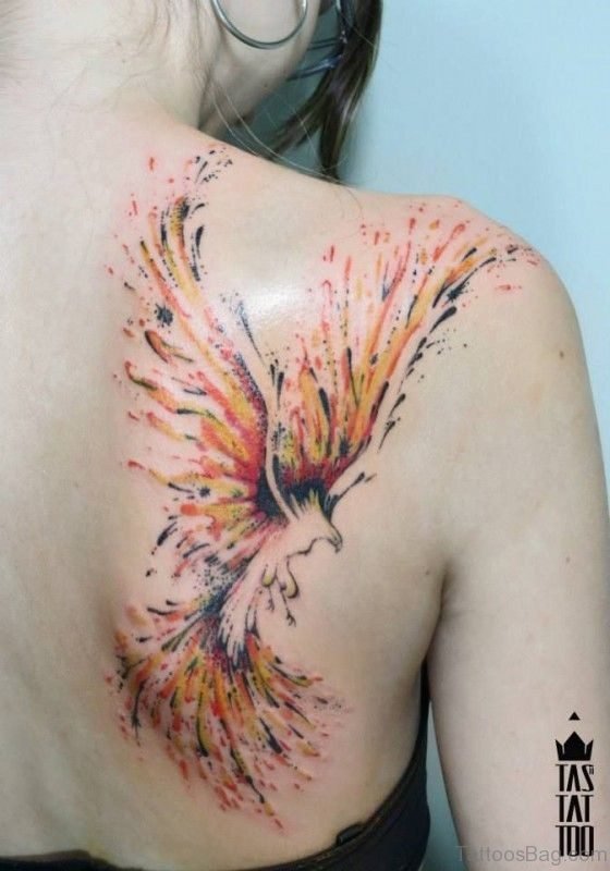 Phoenix Shoulder Tattoo On Right Shoulder