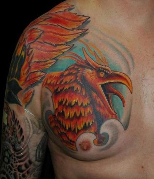 Phoenix Tattoo On Chest 