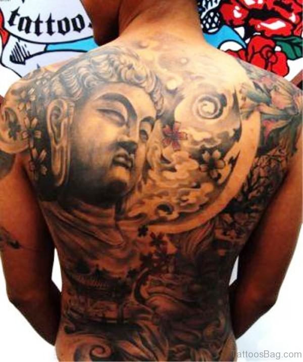 Pic Of Buddha Tattoo On Back
