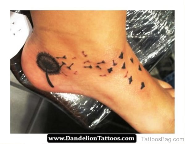 Picture Of Dandelion Tattoo On Foot