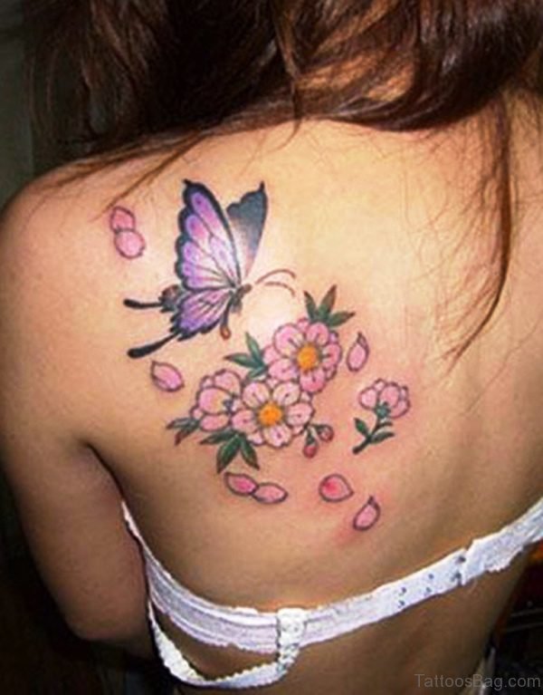 Women Butterfly Flower Tattoos