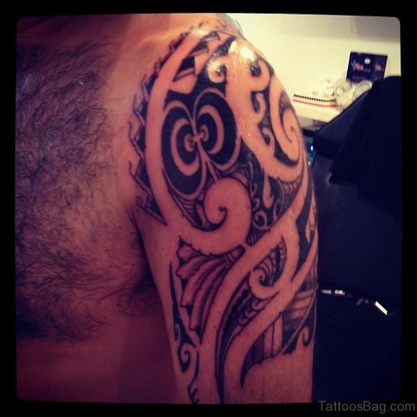 Polynesia Half Sleeves Shoulder Tattoo