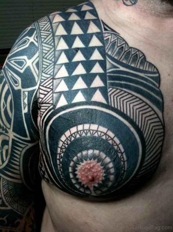 Polynesian Samoan Tattoo On Left Shoulder