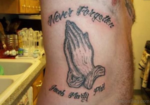 Praying Hands Memorial Tattoo
