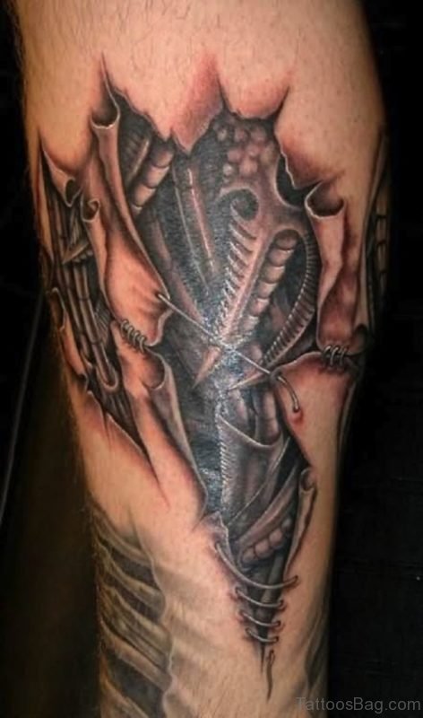 Pretty Biomechanical Tattoo 