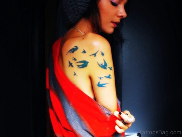 Pretty Blue Birds Tattoo