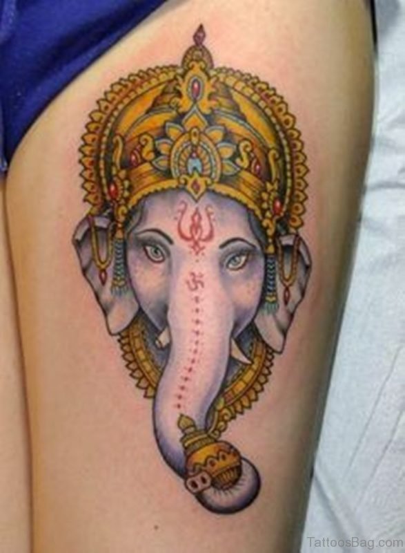 Pretty Ganesha Tattoo 