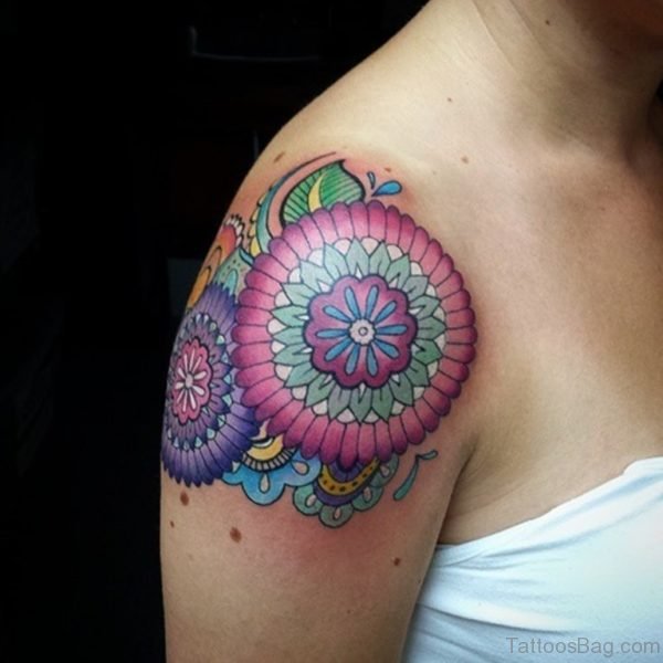 Pretty Mandala Tattoo For Shoulder