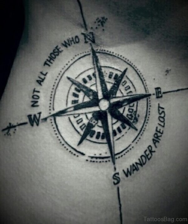 Quote and Compass Tatto