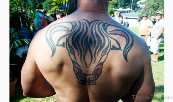 Raging Bull Tattoo On Back