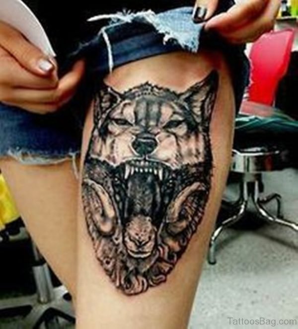Roaring Wolf  Tattoo