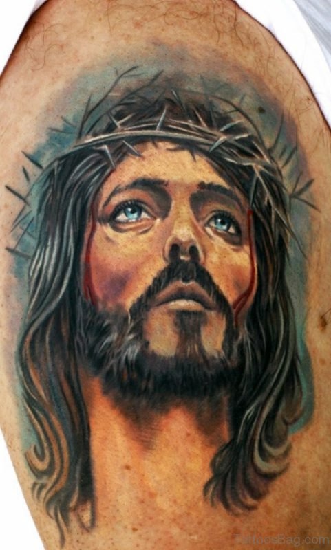 Realistic Jesus Tattoo