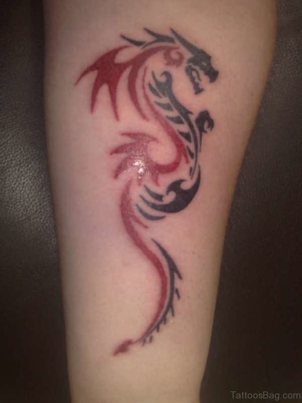 Red And Black Dragon Tattoo