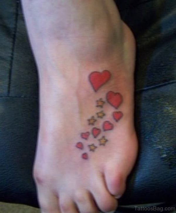 Red Colored Heart Tattoo 1