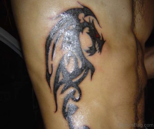 Red Eyed Tribal Dragon Tattoo 