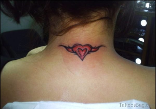 Red Heart Tribal Tattoo