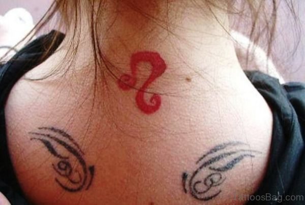 Red Leo Zodiac Tattoo 