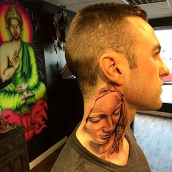 Religious Neck Tattoo