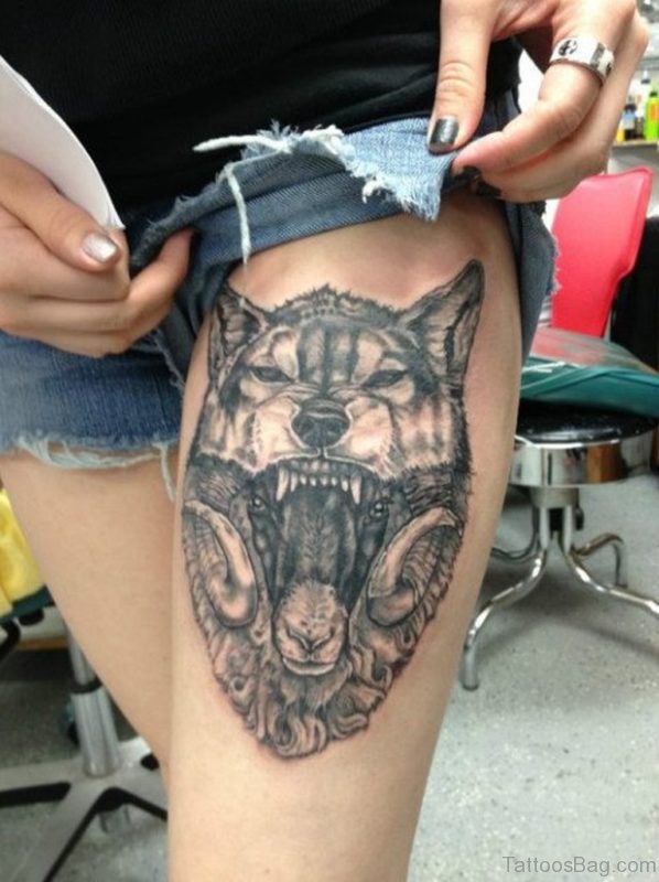 Roaring Wolf  Tattoo