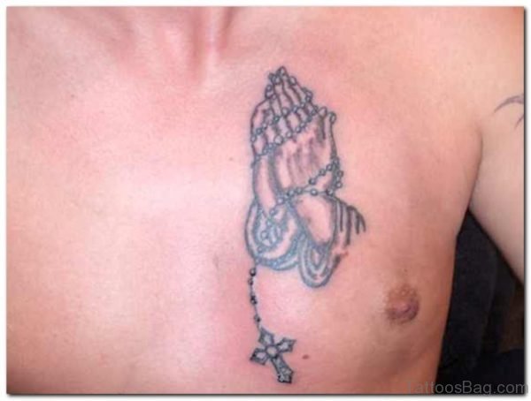 Rosary And Praying Hands Tattoo